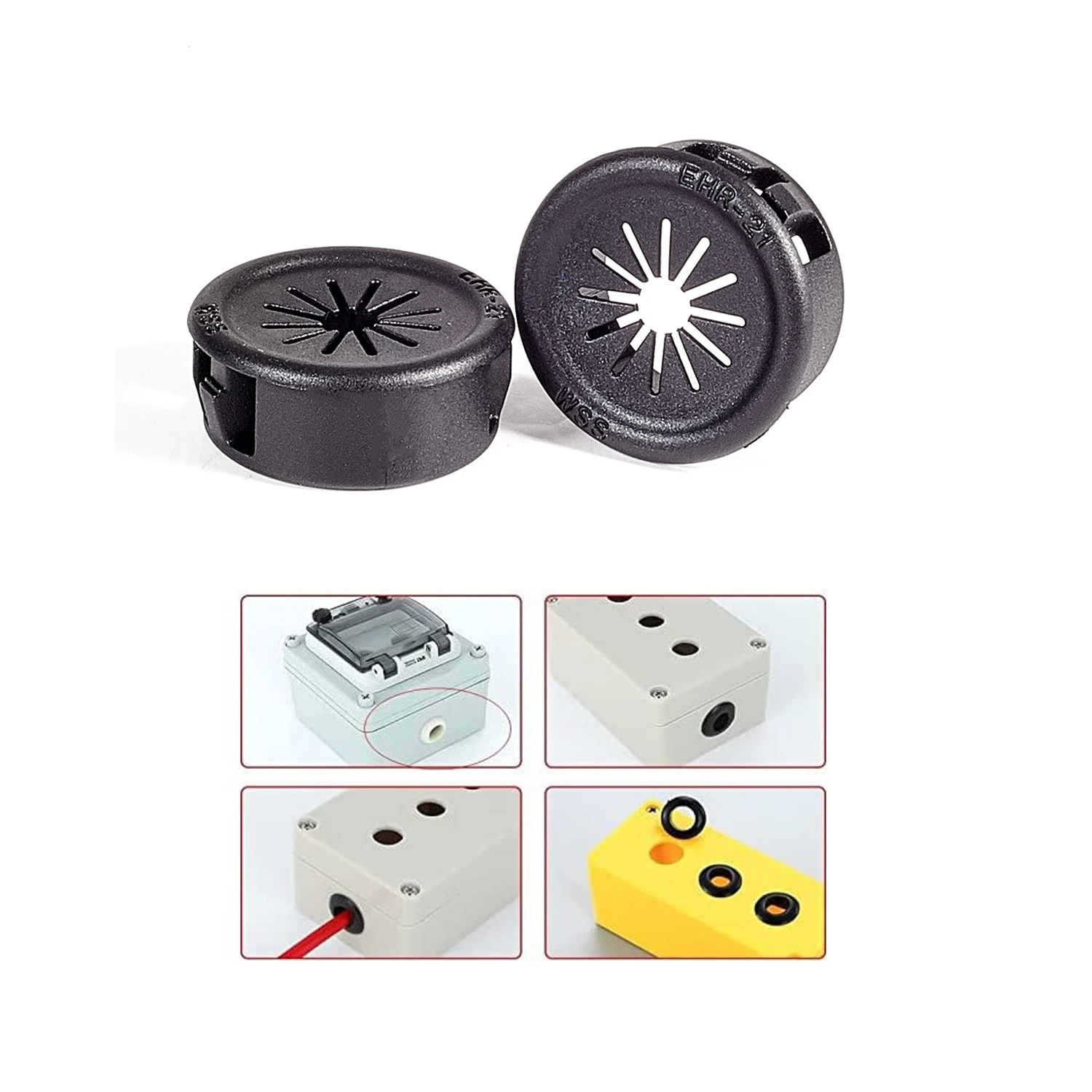 FielectNylonGrommets1020302545PcsBlackSnapInExpandable