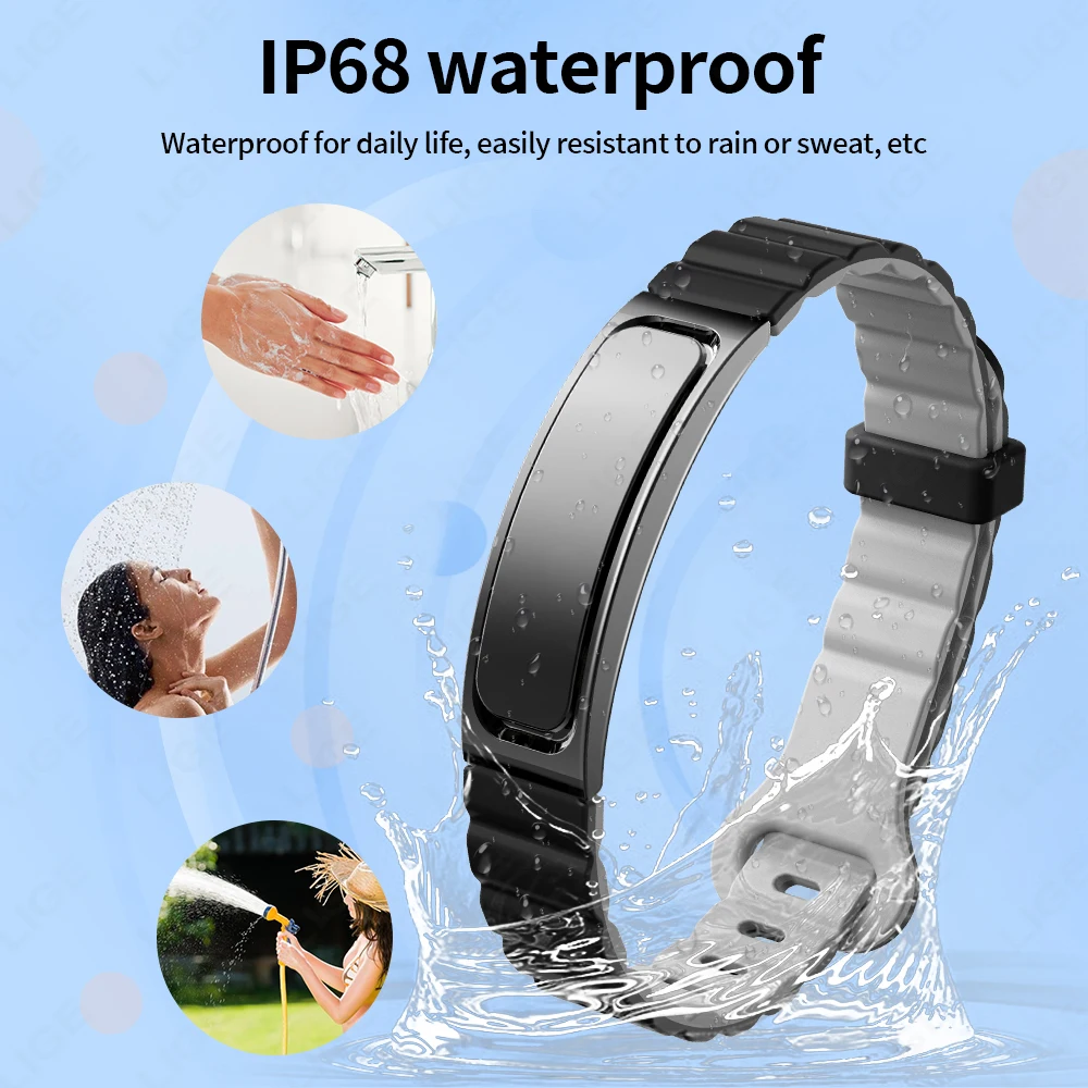 LIGE New Sport Fitness Tracker Smart Band Bracelet Heart Rate Blood Oxygen Sleep Monitor Step Counting No Screen Smartwatch Band