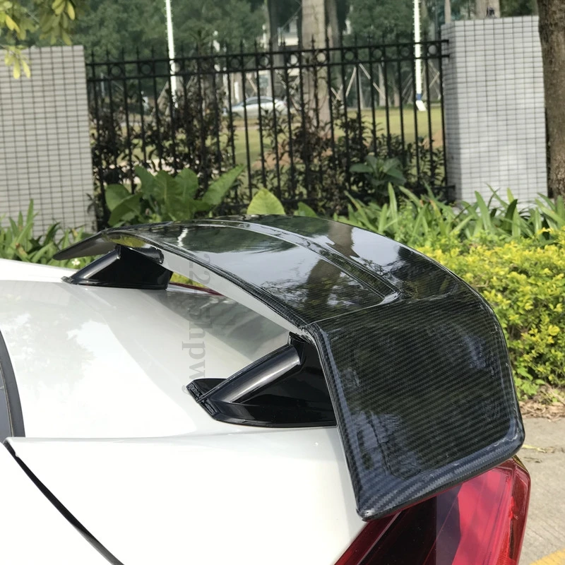 Per Honda Civic Spoiler 2016 2017 2018 2019 2020 GT Stile Decorazione Auto Tetto Posteriore Ala di Coda Spoiler In Plastica ABS 4 Porte Verniciate - immagine 3