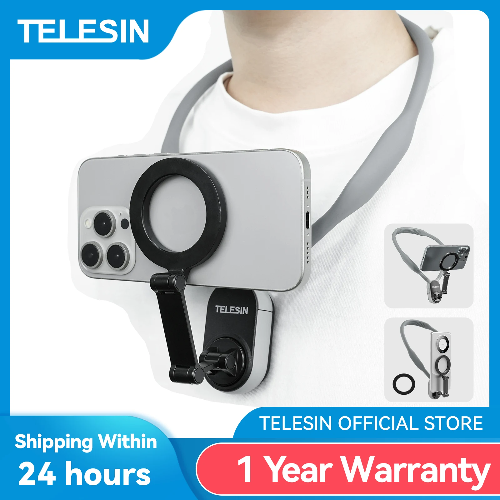 Transform Your Experience with TELESIN's Magnetic Neck Mount for Phones! 