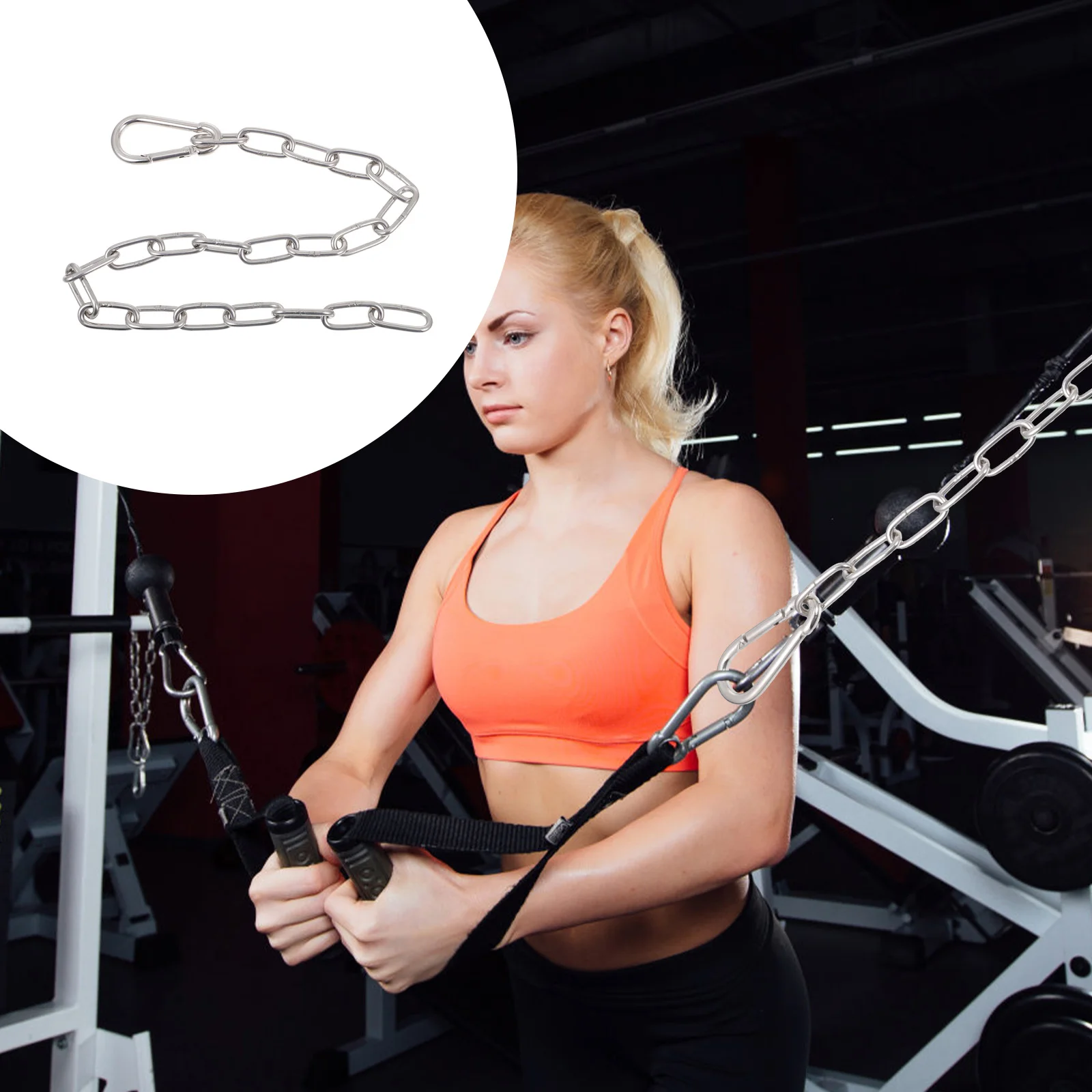 

Chain Fitness Extension Pull Gym Down Chains Duty Heavy Dual Workout Pulley Attachment Tricep Grip Triceps Bar Home Machine