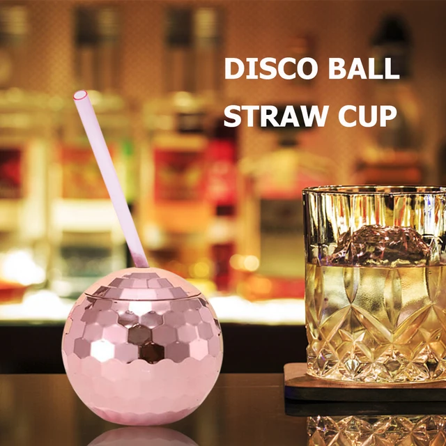 600ml Unique Disco Ball Cups Cowboy Disco Ball Cup With Straws Cocktail Cup  Bh