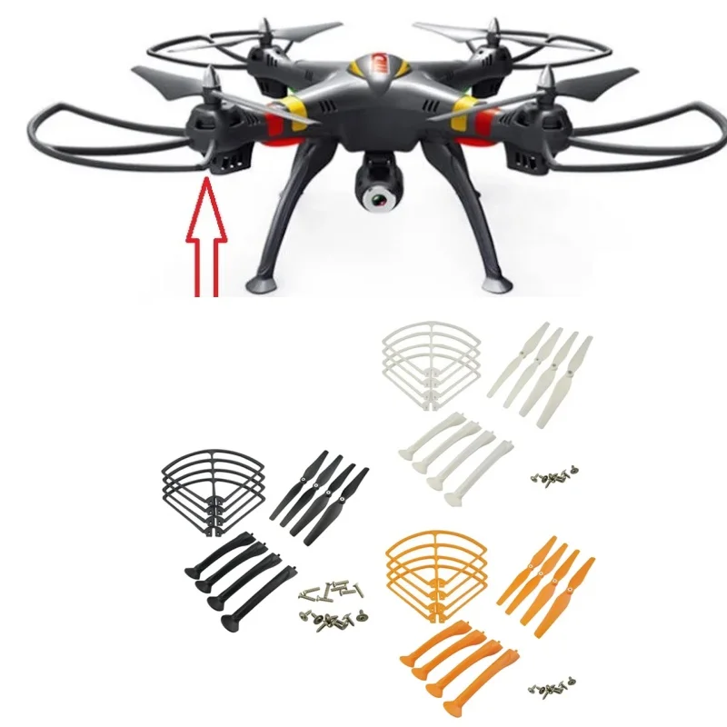 Garde d'hélice et train d'atterrissage pour drone Syma X8C, X8G et X8HW, lot de 4 pièces de rechange.