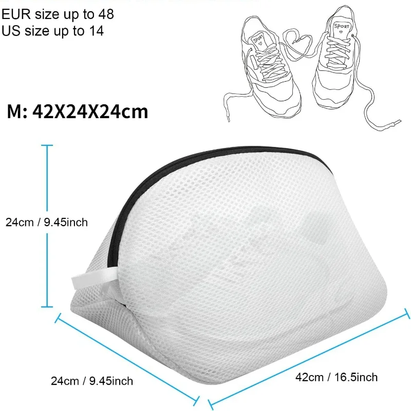 Mesh Laundry Bag Washing Machine Shoes Bag with Zips Travel Shoe Storage Bags Protective Clothes Storage Box Organizer Bags 4