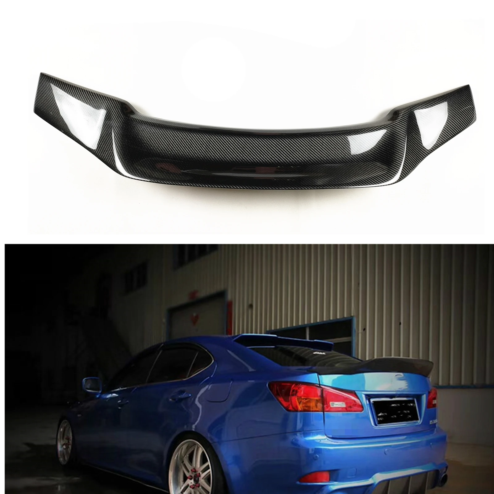 

For LEXUS IS250 IS350 IS F 2006-2013 Rear Trunk Lid Spoiler Wing Real Carbon Fiber High Kick Car Tailgate Trim Splitter Flap Lip