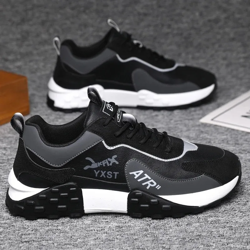 Men's Pilot Sport Shoes Spring Trend Soft Bottom Running Casual Cotton Shoes Leather Surface Comfortable Flat Heel Slip-On - Image 3