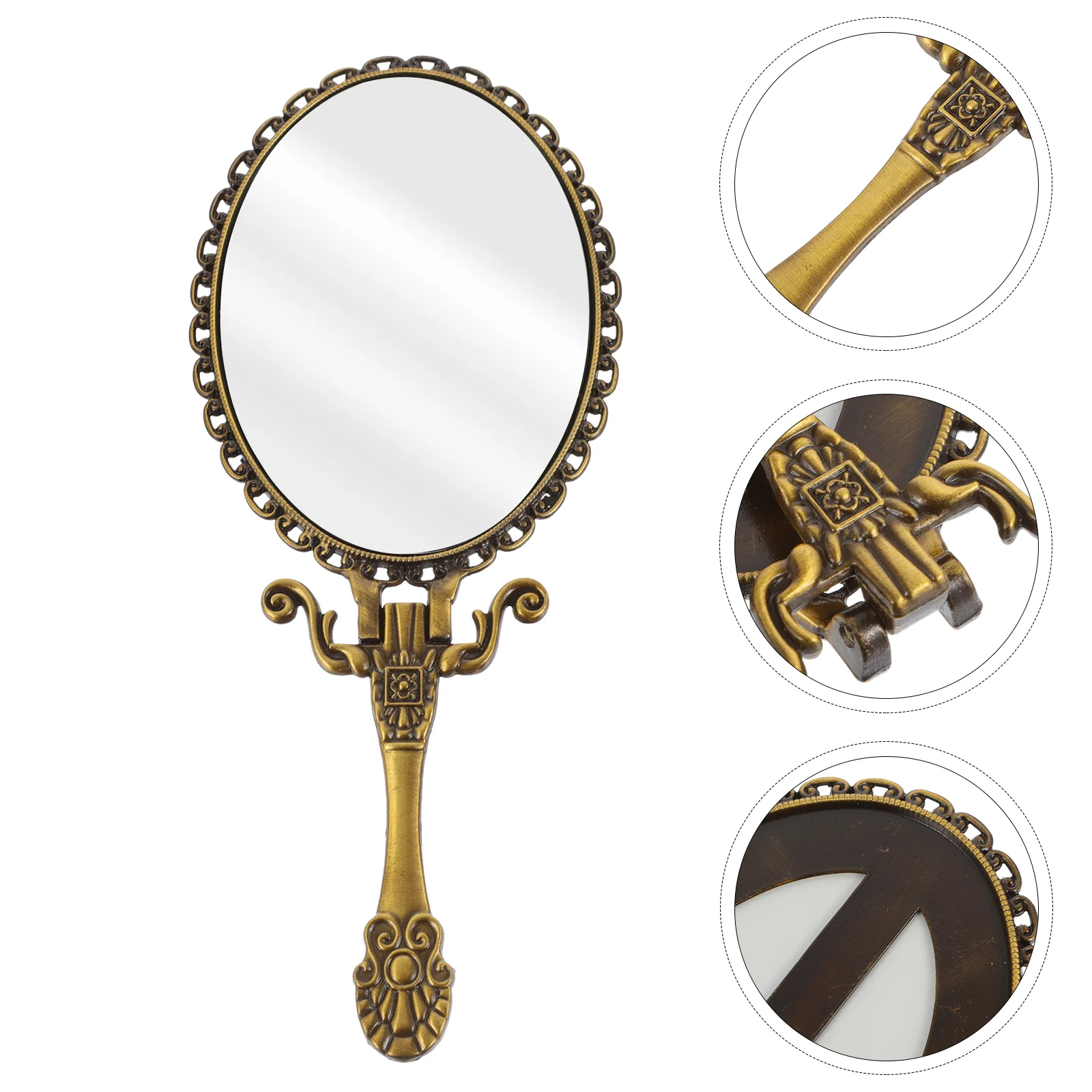 

Vintage Compact Handheld Mirror Makeup Mirror with Handle Great Women Gift Desk