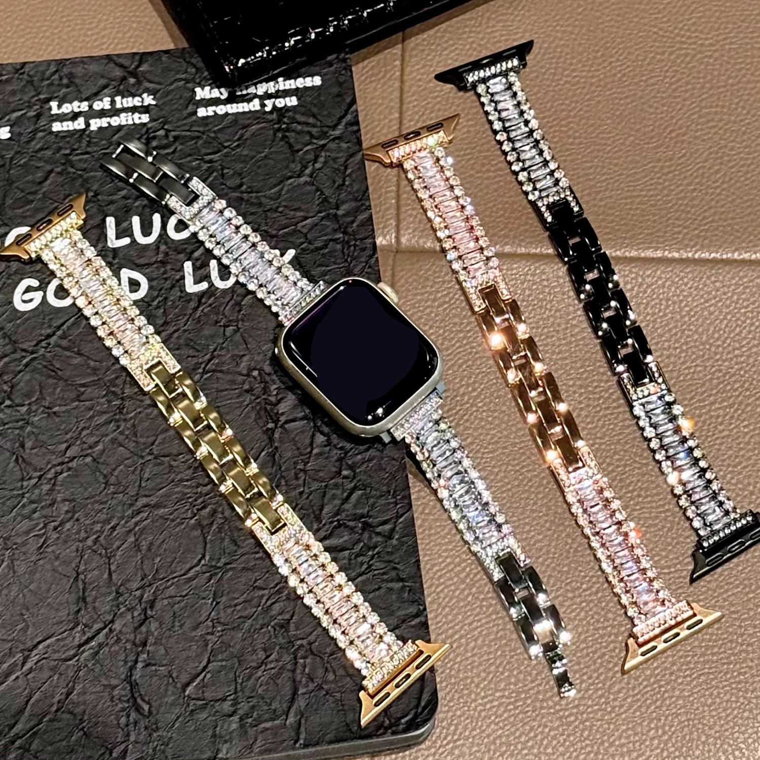 Elegant Sparkling Premium Metal Strap