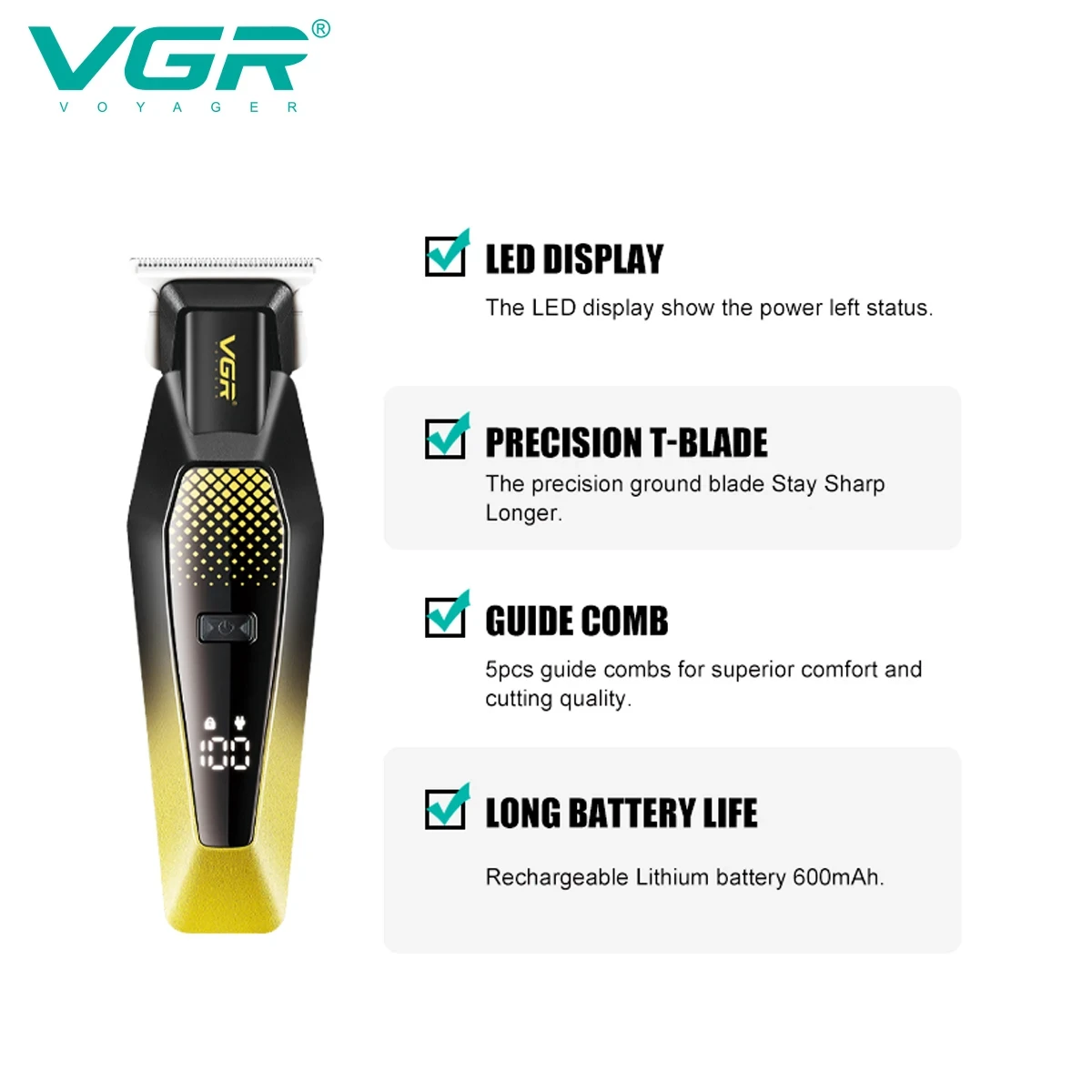 VGR V-253 مقص كهربائي مريح 6000 دورة في الدقيقة مت...