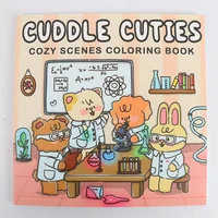 CUDDLE CUTIES Cute Comfy Coloring Book for Adults and Teens Featuring Adorable Creatures in Cozy Hygge Moments for Relaxation 2