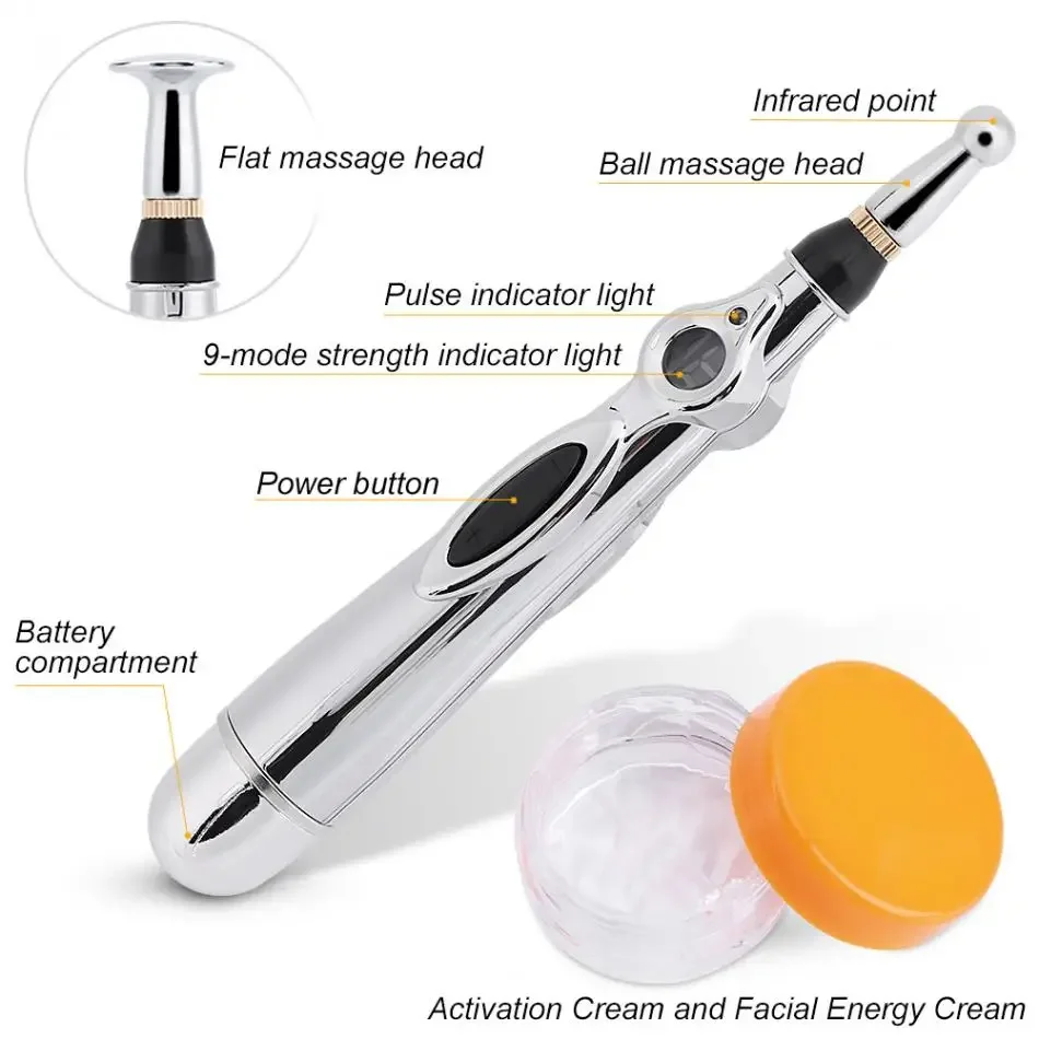 

Meridian Energy Pen Electric Laser Acupuncture Pen Tens Pulse Massage Therapy Back Pain Relief Body Acupoint Massager Beauty Set