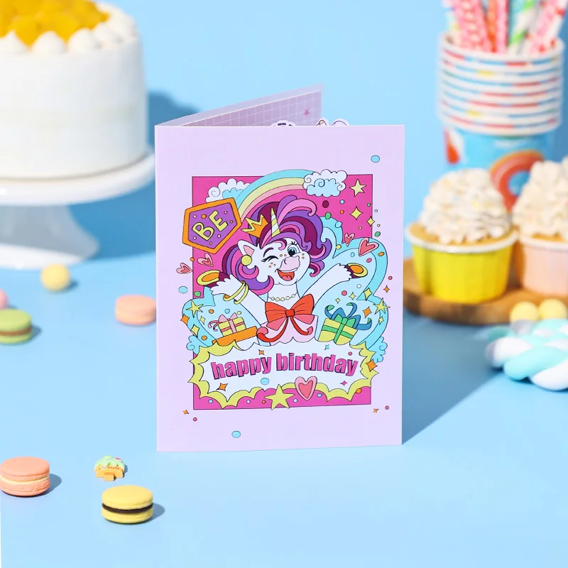 3D Pop Up Birthday Cards Balloon Cake Cartoon Birthday Gifts Greeting Card For Family Parents Wife Husband Children Friends