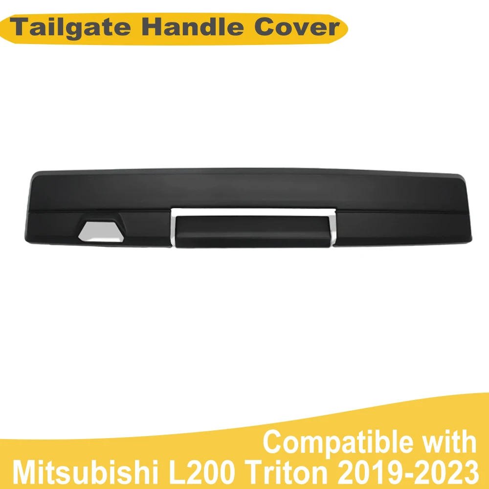 미쓰비시 L200 트라이톤 MR GLS 2019-2023 카메라 구멍 ABS 무광 블랙 자동차 외부 액세서리용 리어 테일게이트 도어 핸들 커버
