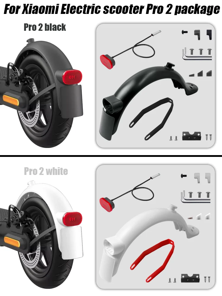 Scooter Accessories New Version Rear Mudguard Fender Kit Upgraded M365 Pro 2 Electric Scooter For Xiaomi M365 Pro M187 2 1S Taillight Bracket