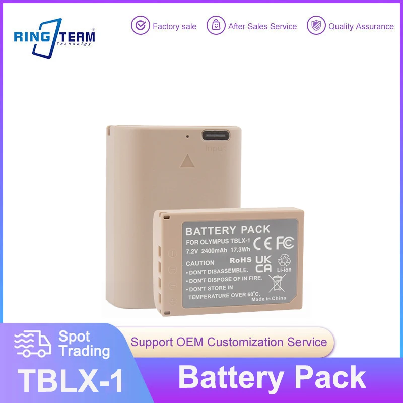 

Для Olympus Φ Тип Литий-ионная батарея с женственным зарядным портом для OLYMPUS TBLX-1 2400mAh