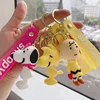 Snoopy Woodstock Charlie PVC Keychain Cute Cartoon Couple Chain Soft Rubber Small Pendant Key Ring Gift Decoration Accessories 2