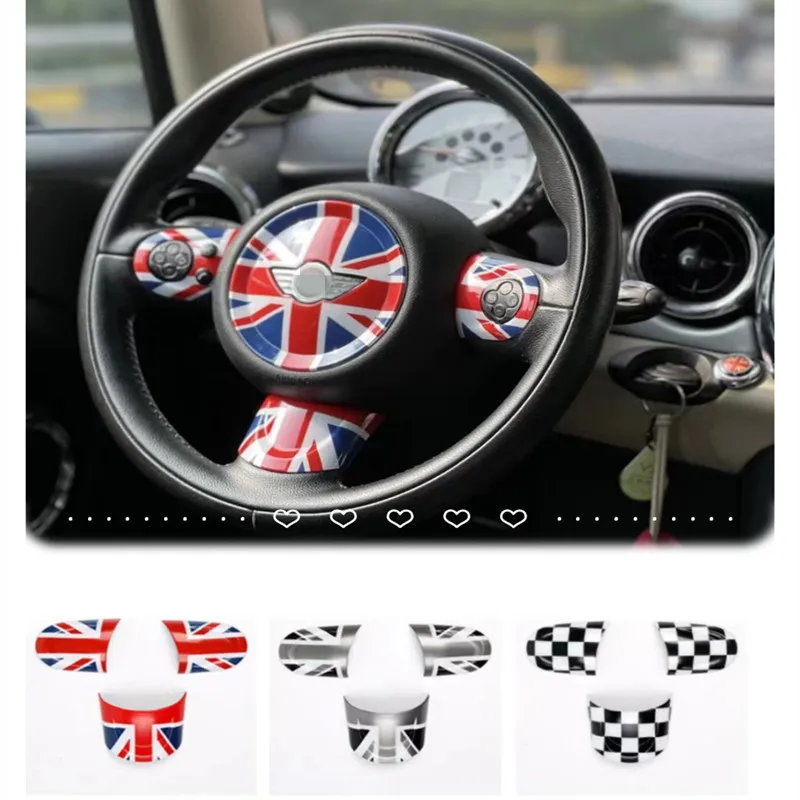 Steering Wheel Panel Multimedia Button Cover For MINI Cooper R55 R56 R57 R58 R59 R60 Panel Button Switch Trim Accessories Parts