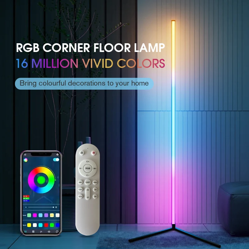 RGB LED Floor Lamp in modern living room
