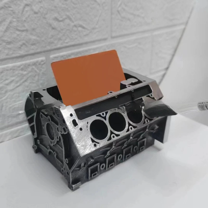 Engine Block Business Card & Pencil Holder Organizer Displayer Tabletop Ornaments Decoration