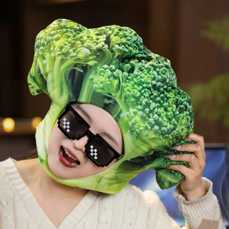 Lovely Broccolis Hat Plush Headgear Birthday Party Hat Role Play Costume Caps 5