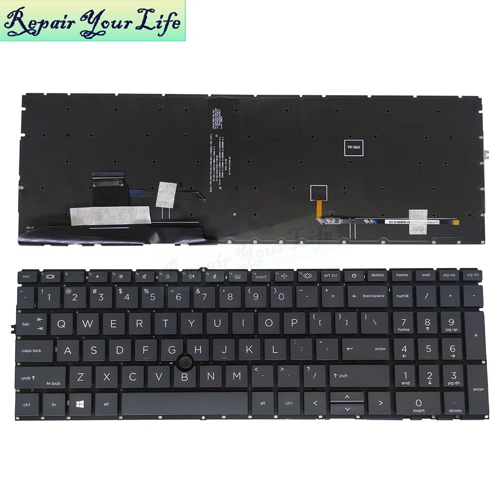 

RUS Russian US Backlit Keyboard for HP ELITEBOOK 850 G7 850 G8 845 G7 G8 855 G8 G7 USA English RU L89916 M07491-001 201