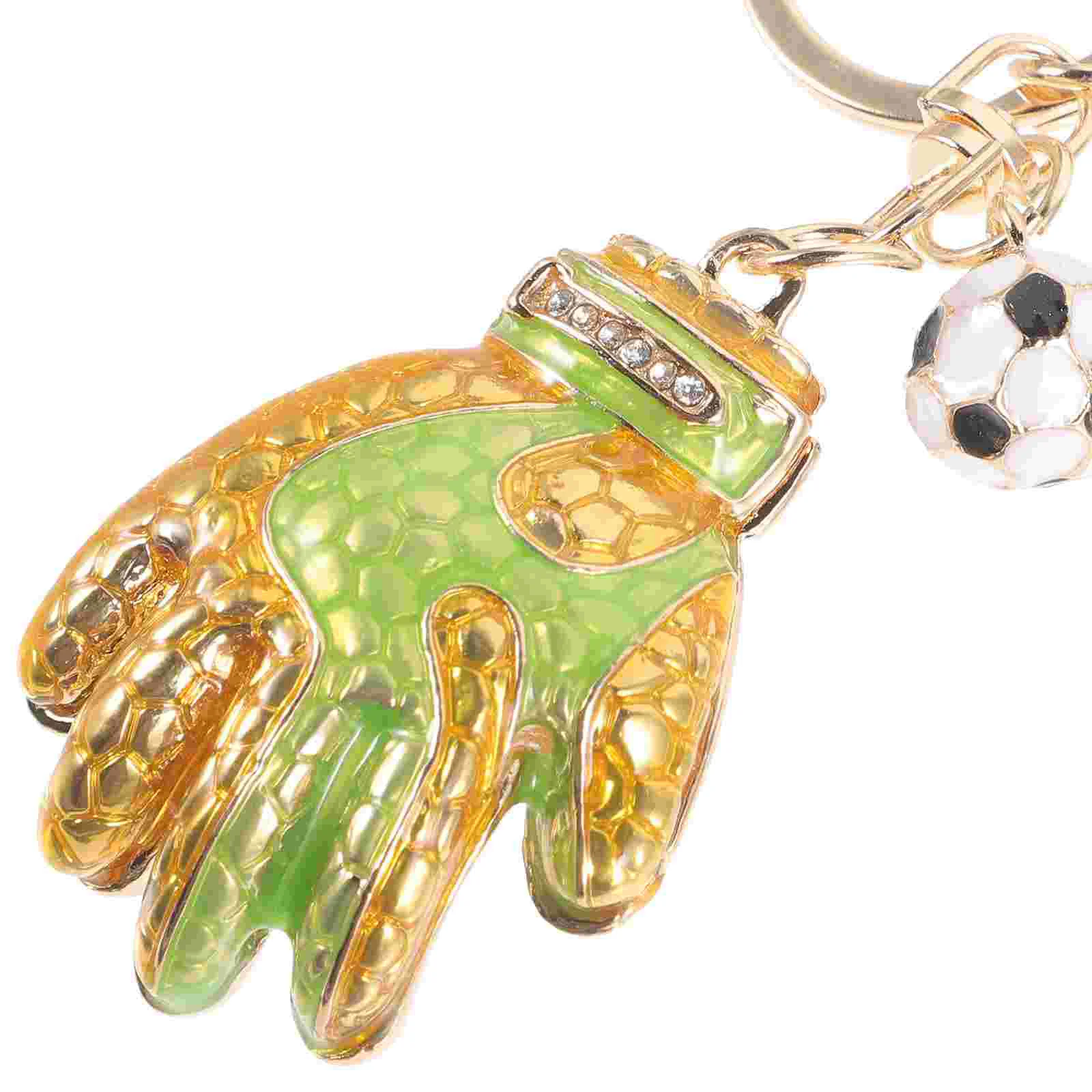 Golden Football Goalkeeper Gloves Keychain Lightweight Fine Workmanship Team Sports Souvenirs Gifts Decorative Pendant Backpack