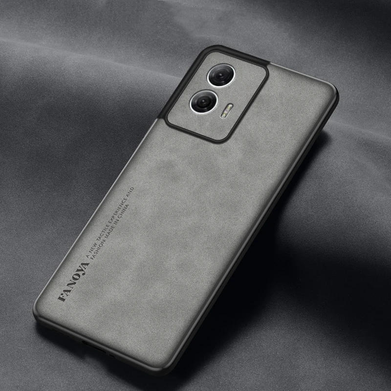 Luxury Leather Comfort Phone Cover with Shockproof Bumper and Camera Protection
