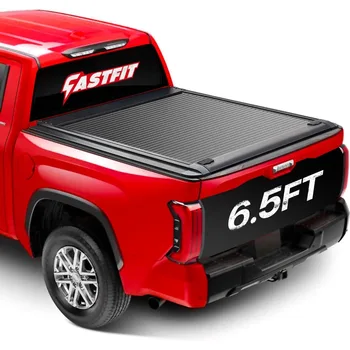 Aluminum Retractable Truck Tonneau Cover for 2022-2025 Tundra with 6.5FT Bed (78.7") w/Track System | Dual-Lock Design, Matte Bl 1