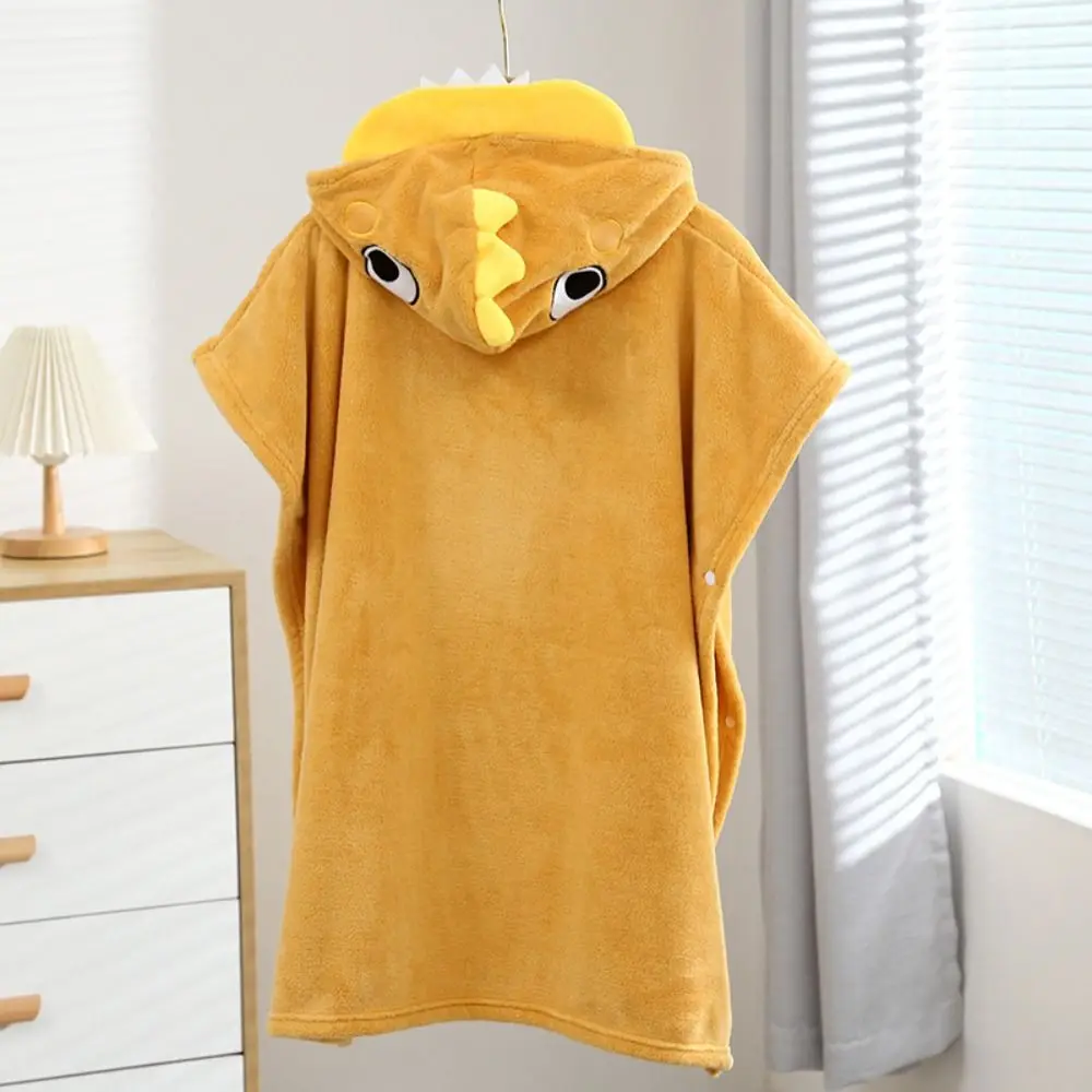 Multipurpose Cartoon Baby Bath Towel Quick-Drying Coral Velvet Hooded Bathrobe Soft with Hat Cartoon Cloak Towel Children