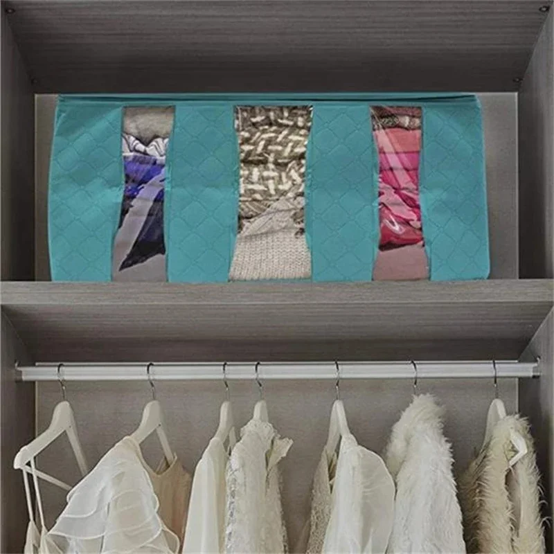 Large Capacity Non-Woven Clothes Quilt Storage Bag Dust-Proof Sweater Blanket Organizer Box Foldable Sorting Pouche Home Storage 4