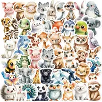 50PCS Cute Watercolor Animals Graffiti Stickers Cartoon DIY Skateboard Phone Case Laptop Waterproof Cool Sticker Decals Toy 1