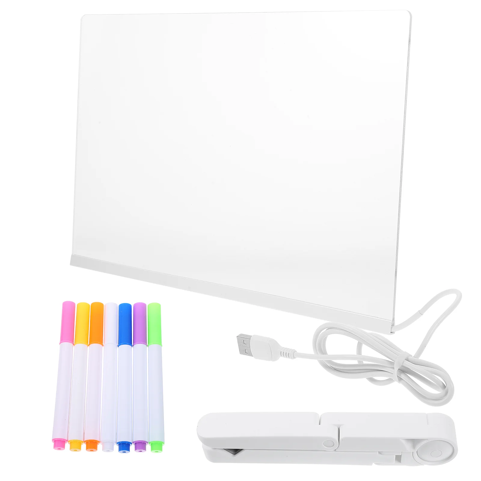 practical wordpad board luminous with pen message board ins to do list usb memo board for office memo board 1 Set  Household Acrylic Memo Board Luminous Memo Board Transparent Note Board