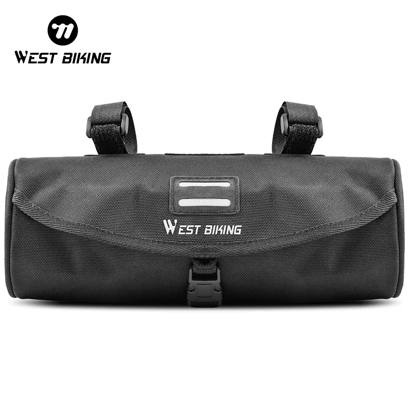 Borsa da bicicletta borsa anteriore da ciclismo portatile borsa da manubrio da strada MTB borsa da manubrio cilindrica multiuso di grande capacità