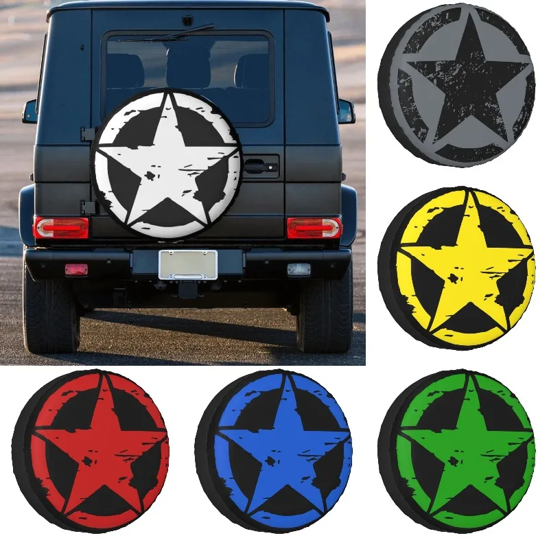 

Custom Military Tactical Army Star Spare Tire Cover for Mitsubishi Pajero Car Wheel Protectors