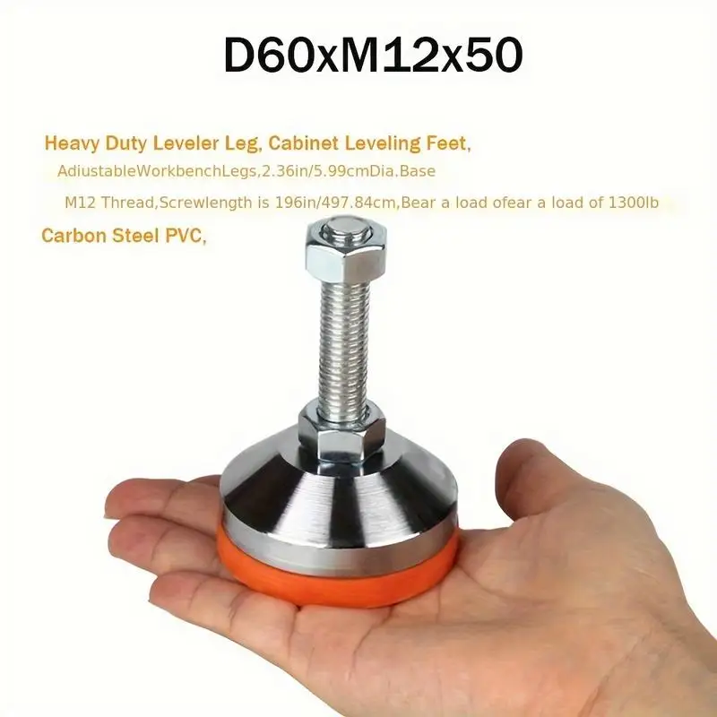 Heavy Duty Adjustable Leveling Feet with 1300Lb Capacity for Workbenches and Cabinets