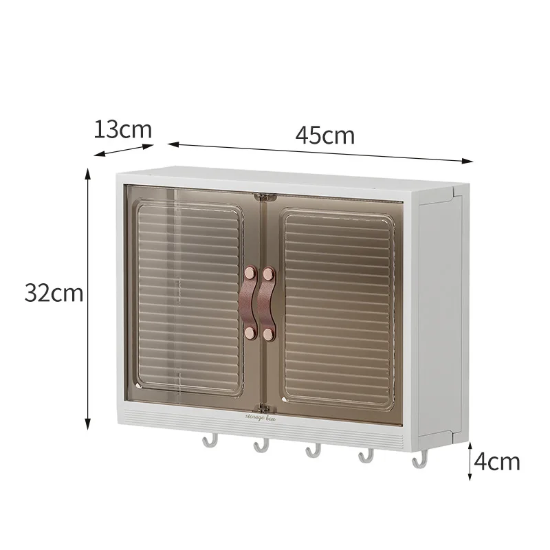 Bathroom wall-mounted storage box Toiletry-skincare products perforation-free storage rack Household dustproof storage box 6