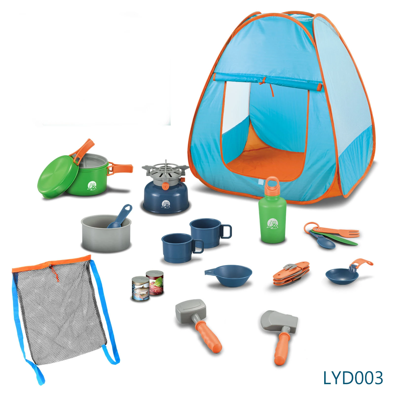 Yexmas Kids Camping Set with Tent 26pcs - Outdoor Campfire Toy Set for  Toddlers Kids Boys Girls - Pretend Play Camp Gear Tools