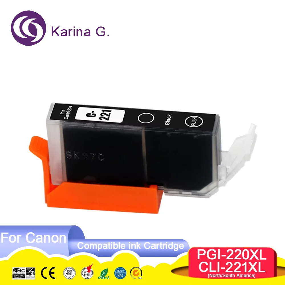 Compatible PGI-220 PGI220 CLI-221 CLI221 Color Printer Ink Cartridge for PIXMA