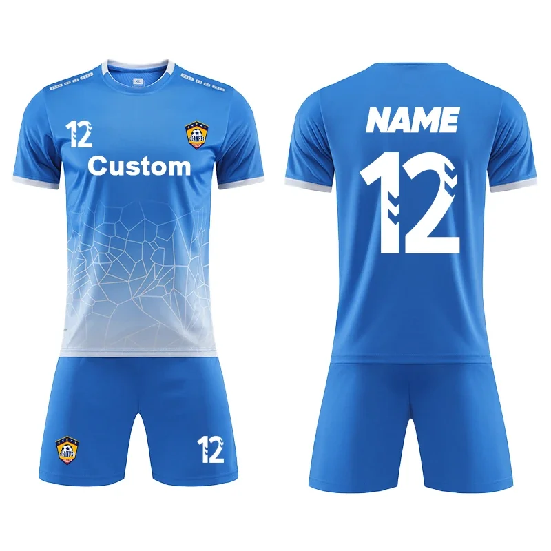Youth Soccer Jersey Set - Kids Short Sleeve Football Uniform Kit