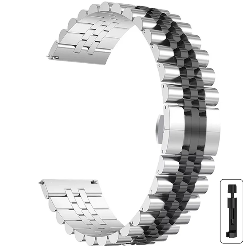 Luxury Stainless Steel Metal Watch Strap - 20mm/22mm