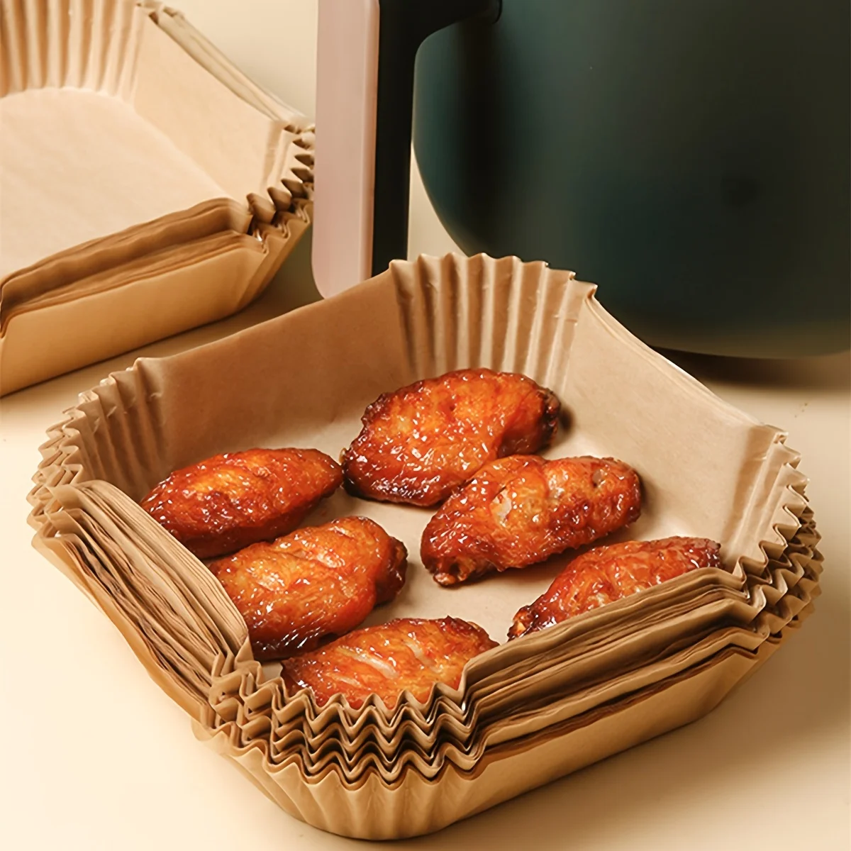 30/50/100Pcs Air Fryer Disposable Paper Non-Stick Airfryer Baking Papers Round Air-Fryer Paper Liners Paper Kitchen Accessories 5