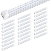 8FT T8 V Shape Integrated Tube Light Double Side 4 Row,120W LED Shop Light Fixture, AC85-277V 14400 Lumens 6000K Cold 1