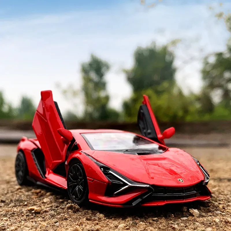 1:36 Lamborghini Sian car Model Toy Alloy Diecast Pull Back Collection Supercar Toys Vehicle For Decoration Gifts F123 welly 1 24 lamborghini aventador lp700 supercar models diecasts simulation alloy finished collect toys car models decoration