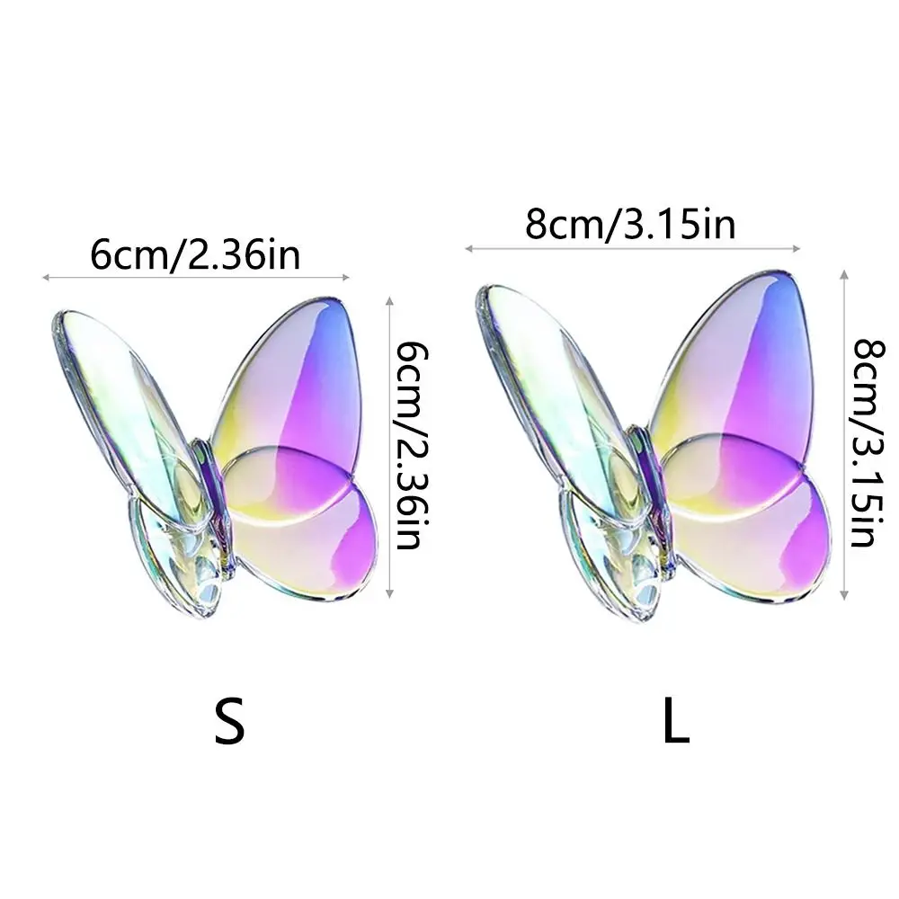 Multiple Color Crystal Butterfly Figurines Super Winkling Reflective Glass Butterfly Ornament Vivid Home Decor