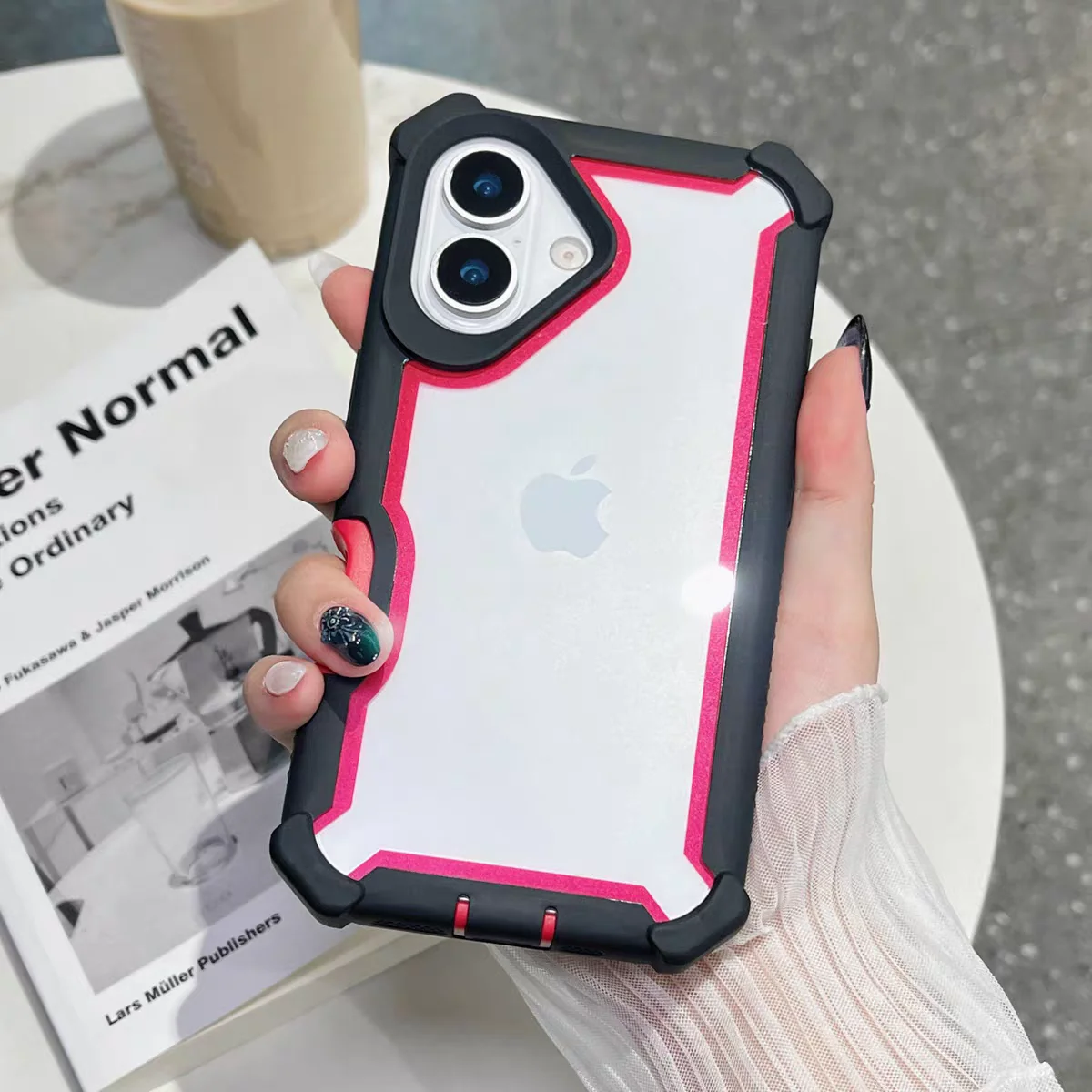Enhanced Shockproof Armor Phone Case - 2-in-1 Hit Color Design with Clear Acrylic Hard Cover