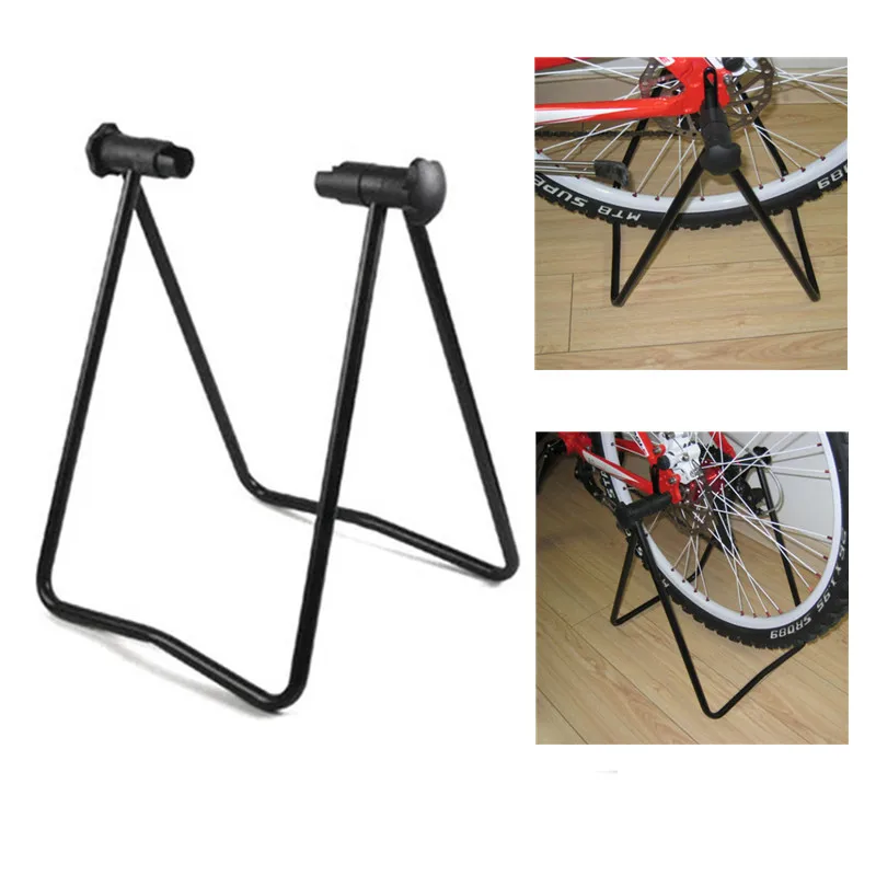 Universal Foldable Bicycle Bike Display Rack Triangle Wheel Hub Repair Stand KickStand For Vertical Parking Bike Accessories