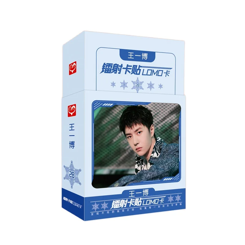 28 Pcs/Set Xiao Zhan,Wang Yibo Star Laser Card Sticker LOMO Card The Untamed Mini Greeting Cards Message Gift