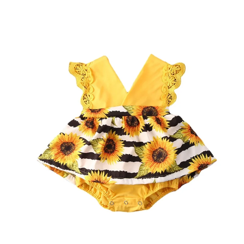 

Baby Girl Clothes Summer Baby Girl Dress Princess Triangle Romper Cute Fashionable Short-sleeved Butt-covered Outfit Fashion