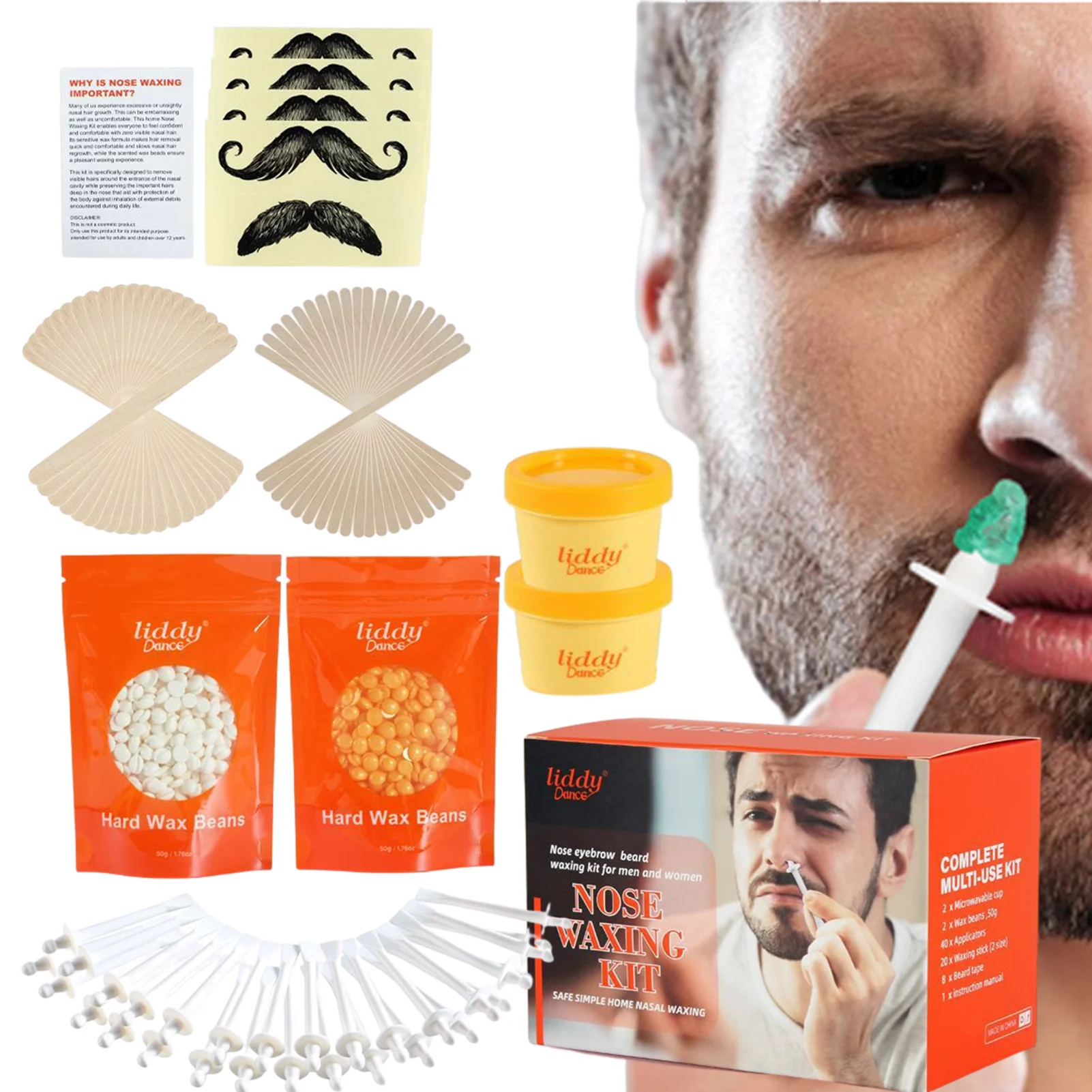 Nose Wax Kit, Nose Waxing Hair Wax Removal for Men Women, Nose Hair Waxing  Kit For