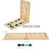 Mancala Board Game African Chess Strategy Puzzle Toy Children Educational Logical Thinking Folding Wooden Chess Party Table Game 6